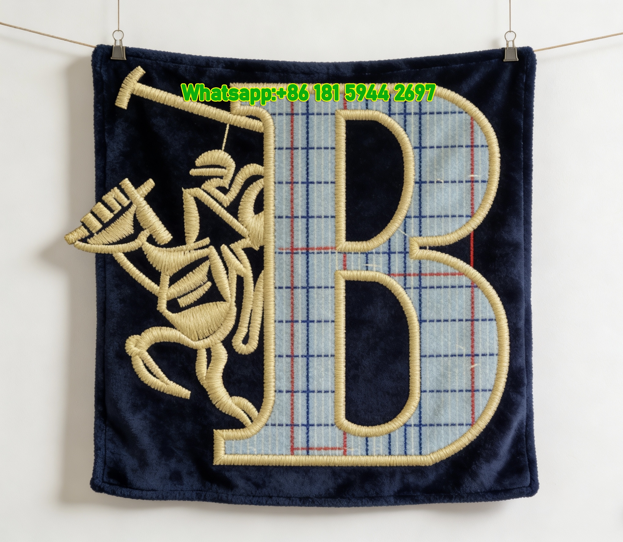 Burberry Equestrian Knight Letter B Plaid Flannel Sofa Throw Blanket B036